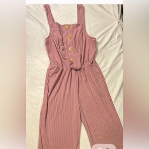 Love Square Girls  Pink Sleeveless Jumpsuit size Small (6)